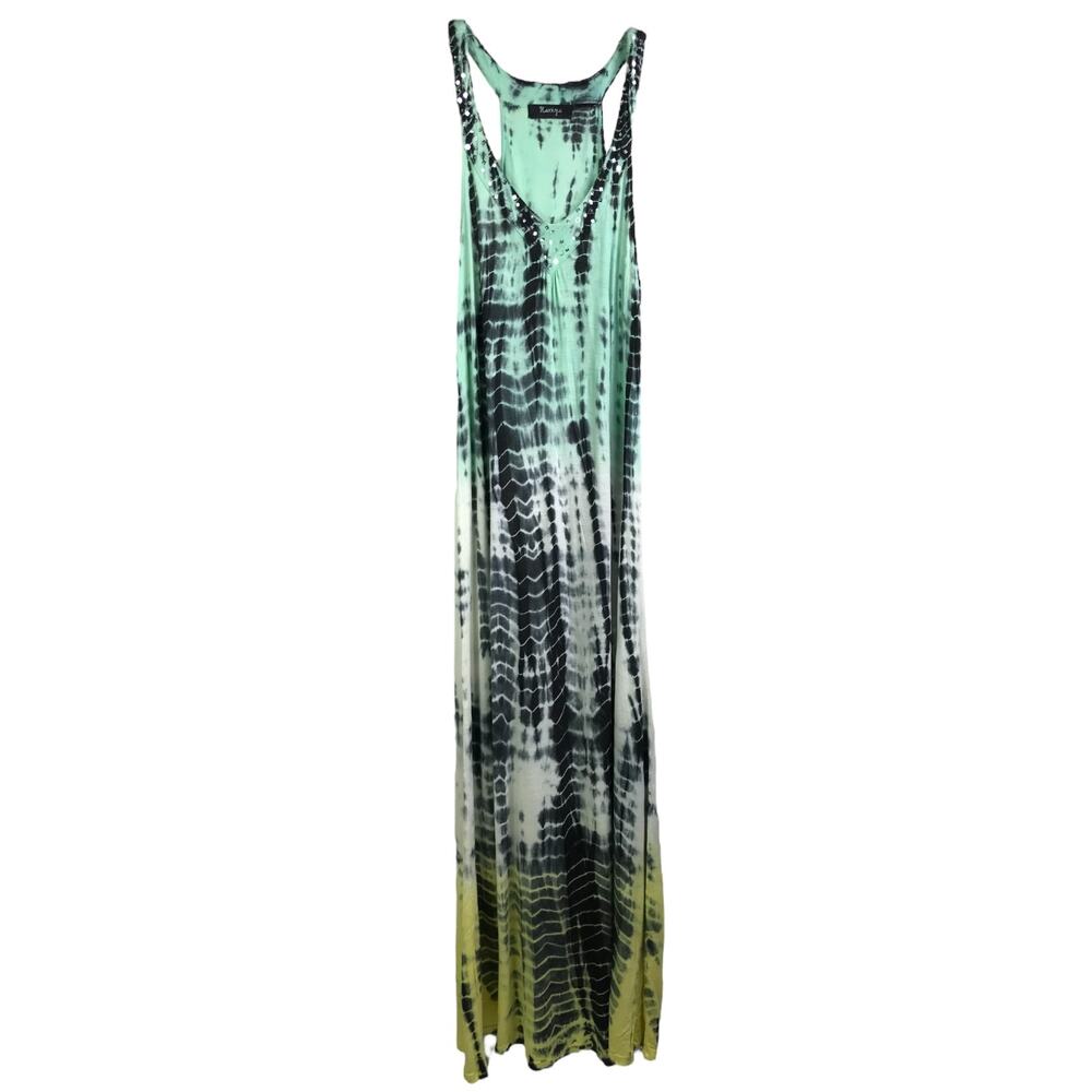 Raviya‎ Maxi Dress Womens S Green Y2K Festival Coachella Tie Dye Boho Racerback